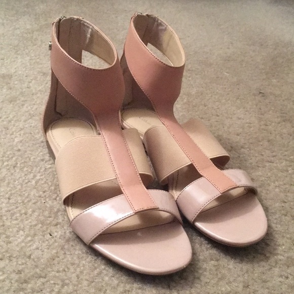 Calvin Klein Leather Nude Gladiator Sandal - Picture 4 of 4